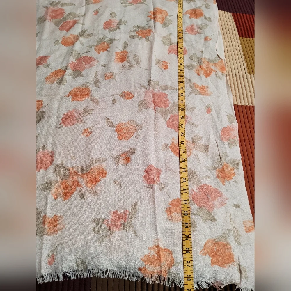 Loro Piana Floral Scarf in Cream and Orange